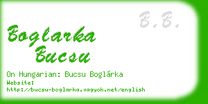boglarka bucsu business card